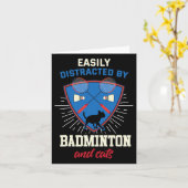 Badminton Shirt Funny Cat Lover Badminton Player G Kaart (Gele Bloem)