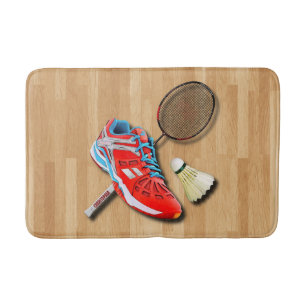 Badminton Shoe Racket Shuttlecock met Jouw naam Badmat