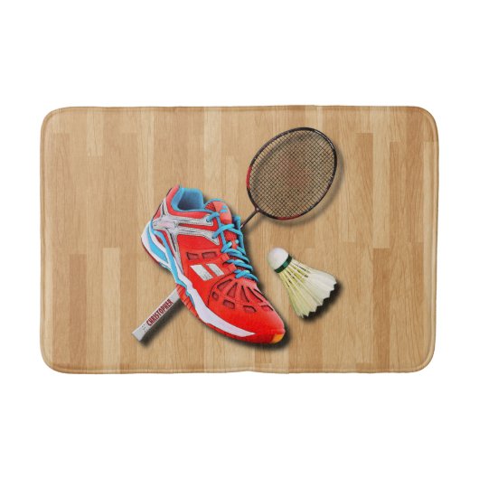 Badminton Shoe Racket Shuttlecock met Jouw naam Badmat (Voorkant)