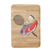 Badminton Shoe Racket Shuttlecock met Jouw naam Badmat (Voorkant Verticaal)