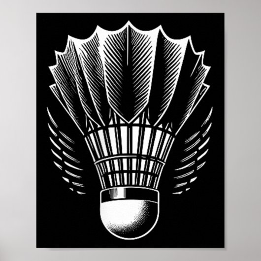 Badminton Shuttle Badminton Lover Minimalist Poster (Voorkant)