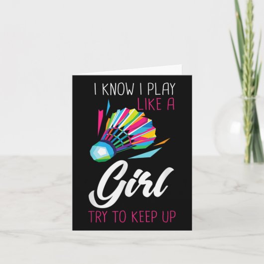 Badminton Shuttle Badminton Speler Bal Sport Smas Kaart (Voorkant)