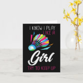 Badminton Shuttle Badminton Speler Bal Sport Smas Kaart (Gele Bloem)