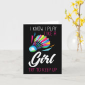 Badminton Shuttle Badminton Speler Bal Sport Smas Kaart (Gele Bloem)