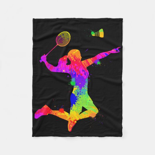 Badminton Shuttle, Badminton speler, Meisjes, Vrou Fleece Deken (Voorkant)
