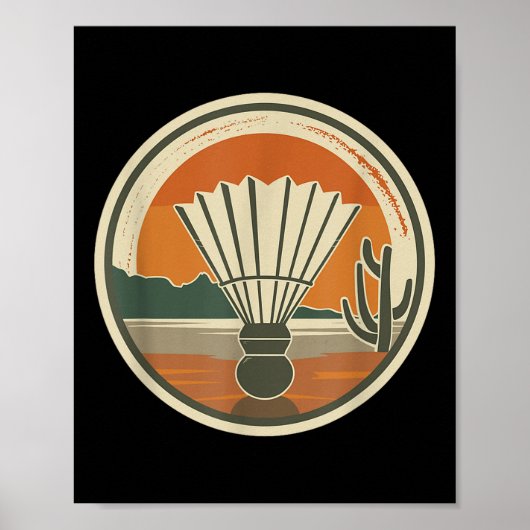 Badminton Shuttle Badmintonist Poster (Voorkant)