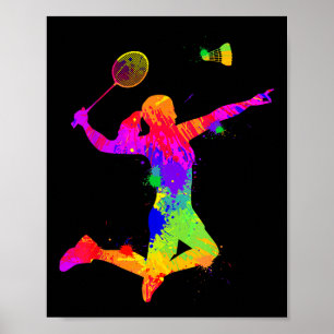 Badminton shuttle, badmintonspeler, meisjes, vrouw poster