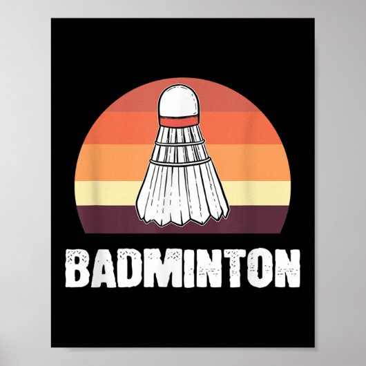 Badminton Shuttle Badmintonspeler Poster (Voorkant)