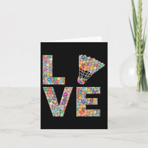 Badminton Shuttle Ball Love Flowers Kaart