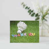 Badminton shuttle bedankkaart Dank u wel Briefkaart (Staand voorkant)