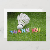 Badminton shuttle bedankkaart Dank u wel Briefkaart (Voorkant / Achterkant)