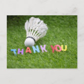 Badminton shuttle bedankkaart Dank u wel Briefkaart (Voorkant)
