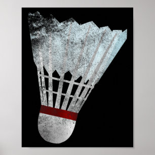 Badminton Shuttle Birdie T-shirt Cadeau voor Spele Poster