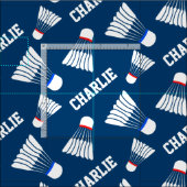 Badminton shuttle blauw naam patroon stof (Delen)