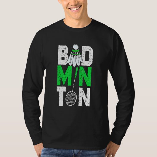 Badminton Shuttle Cock Racket Badminton Speler T-shirt (Voorkant)