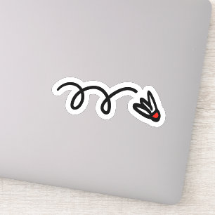 Badminton shuttle contour vinyl sticker