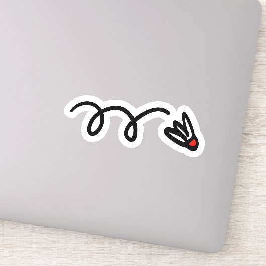 Badminton shuttle contour vinyl sticker (Detail)