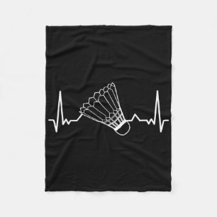 Badminton Shuttle Court Game Sport Heartbeat Badmi Fleece Deken