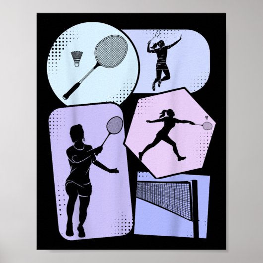 Badminton Shuttle Dames Meisjes Poster (Voorkant)