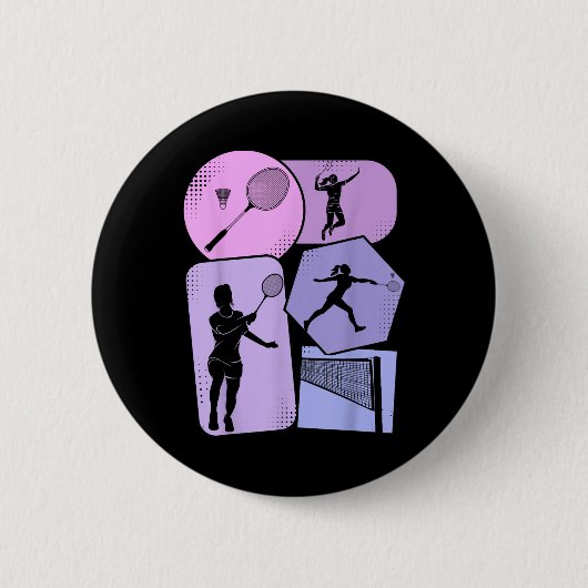 Badminton Shuttle Dames Meisjes Ronde Button 5,7 Cm (Voorkant)
