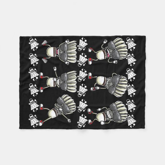 Badminton Shuttle Dancing 4 Fleece Deken (Voorkant (Horizontaal))