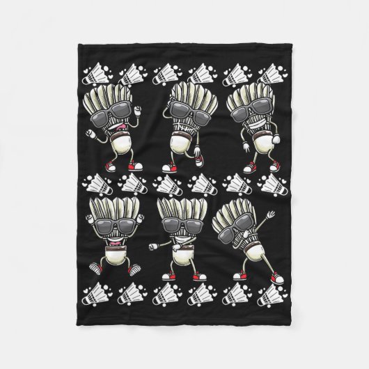 Badminton Shuttle Dancing 4 Fleece Deken (Voorkant)