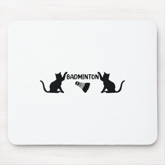 Badminton Shuttle en Katten - Cool Badminton Shutt Muismat (Voorkant)
