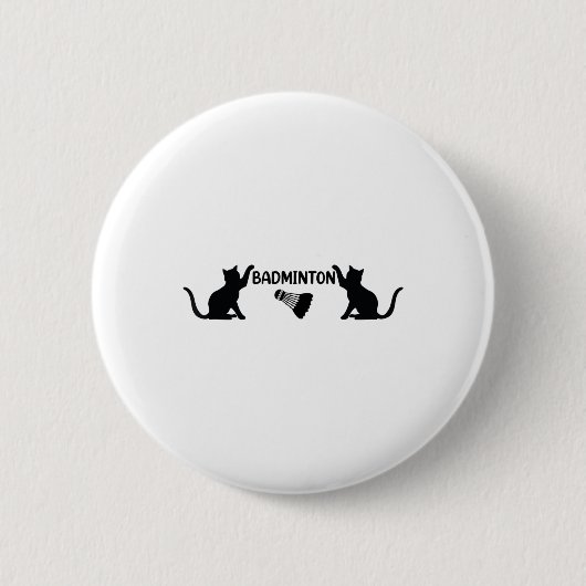 Badminton Shuttle en Katten - Cool Badminton Shutt Ronde Button 5,7 Cm (Voorkant)