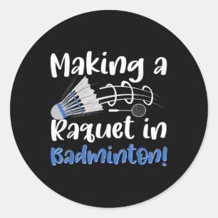 Badminton Shuttle-fanaat Sportracket Coach T Ronde Sticker