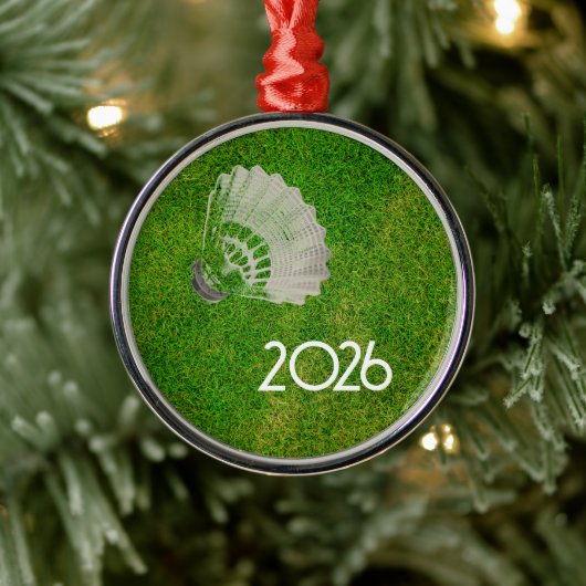 Badminton shuttle, groene gras ornament (Boom)