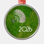 Badminton shuttle, groene gras ornament (Voorkant)
