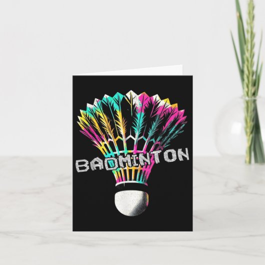 Badminton Shuttle - Kleurrijke Badminton Lov Kaart (Voorkant)