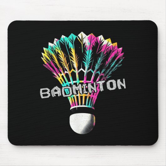 Badminton Shuttle - Kleurrijke Badminton Lov Muismat (Voorkant)