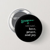 Badminton Shuttle Love Peace Joy Racket Sport Ronde Button 5,7 Cm (Voorkant /achterkant)