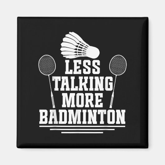 Badminton Shuttle Minder Pratende Badmintonspeler Magneet (Voorkant)