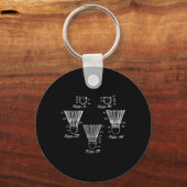 Badminton Shuttle Patent Blauwdruk Sleutelhanger (Voorkant)
