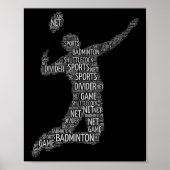 Badminton Shuttle Player Poster (Voorkant)