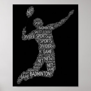 Badminton Shuttle Player Poster