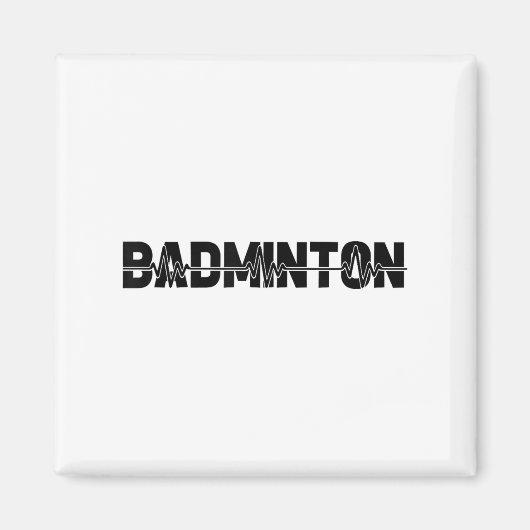 Badminton Shuttle Player - Team Racquet Ekg HeartB Magneet (Voorkant)