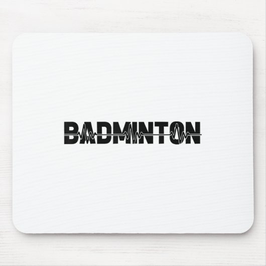 Badminton Shuttle Player - Team Racquet Ekg HeartB Muismat (Voorkant)