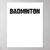 Badminton Shuttle Player - Team Racquet Ekg HeartB Poster (Voorkant)