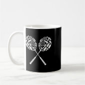 Badminton Shuttle Racket Apparatuur Icon Silhouet Koffiemok (Links)