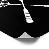 Badminton Shuttle Racket Apparatuur Icon Silhouet Poster (Hoek)