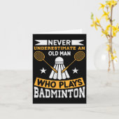 Badminton Shuttle Racket Badminton Player Kaart (Gele Bloem)