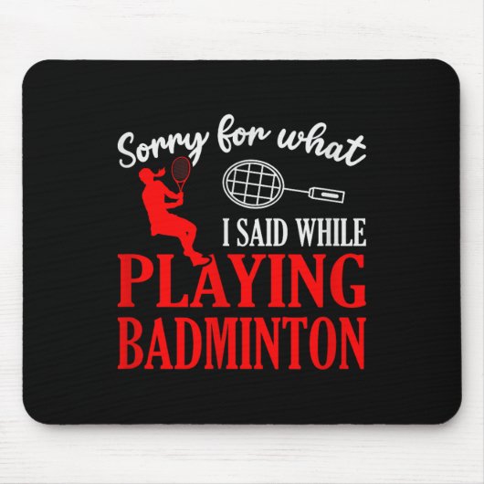Badminton Shuttle Racket Badminton Speler 1 Muismat (Voorkant)