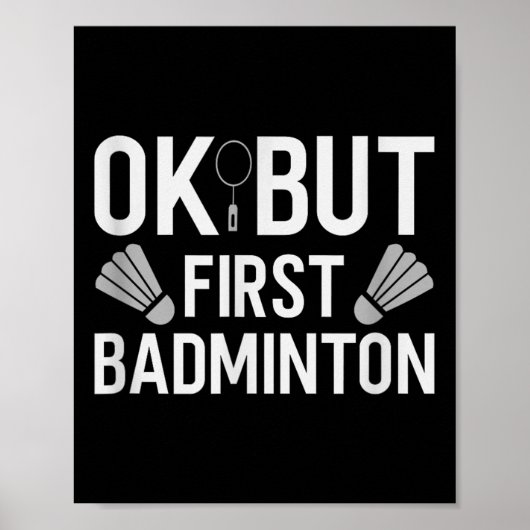Badminton Shuttle Racket Badminton Speler 2 Poster (Voorkant)