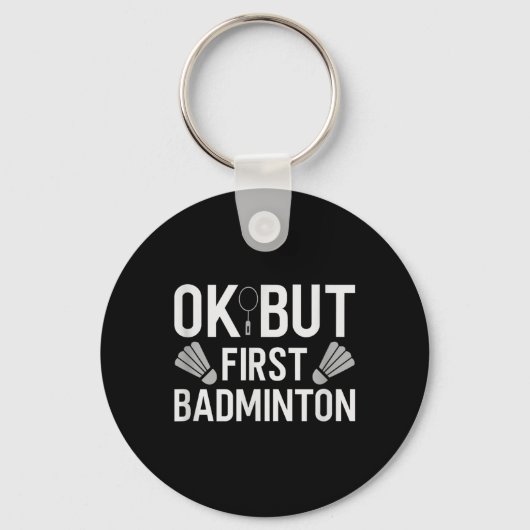 Badminton Shuttle Racket Badminton Speler 2 Sleutelhanger (Voorkant)