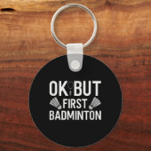 Badminton Shuttle Racket Badminton Speler 2 Sleutelhanger (Voorkant)