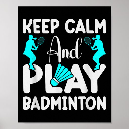 Badminton Shuttle Racket Badminton Speler 3 Poster (Voorkant)