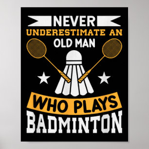 Badminton Shuttle Racket Badmintonspeler Poster
